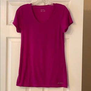 Eddie Bauer Magenta V Neck Tee